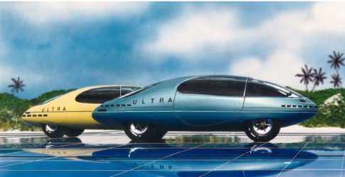 Jacque Fresco - DESIGNING THE FUTURE - Streamlined cars would
		provide high-speed, energy efficient, and safe long-range transportation